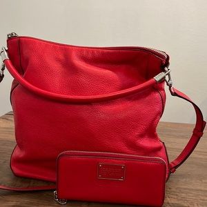 Marc by Marc Jacobs Red Leather Handbag with matching wallet